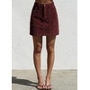 image:imageSidefeel Womens Corduroy Skirt 2026 High Waist Button Stretch Knee Length Skirt with Big PocketsRed