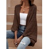image:imageSidefeel Womens Crochet Oversized Cardigan Sweaters Spring Hollow Out Long Batwing Sleeve Summer Shrugs Lightweight SweaterCoffee