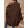 image:imageSidefeel Womens Crochet Oversized Cardigan Sweaters Spring Hollow Out Long Batwing Sleeve Summer Shrugs Lightweight SweaterCoffee