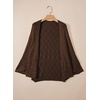 image:imageSidefeel Womens Crochet Oversized Cardigan Sweaters Spring Hollow Out Long Batwing Sleeve Summer Shrugs Lightweight SweaterCoffee