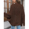 image:imageSidefeel Womens Crochet Oversized Cardigan Sweaters Spring Hollow Out Long Batwing Sleeve Summer Shrugs Lightweight SweaterCoffee