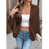 image:imageSidefeel Womens Crochet Oversized Cardigan Sweaters Spring Hollow Out Long Batwing Sleeve Summer Shrugs Lightweight SweaterCoffee