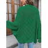 image:imageSidefeel Womens Crochet Oversized Cardigan Sweaters Spring Hollow Out Long Batwing Sleeve Summer Shrugs Lightweight SweaterDark Green