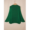 image:imageSidefeel Womens Crochet Oversized Cardigan Sweaters Spring Hollow Out Long Batwing Sleeve Summer Shrugs Lightweight SweaterDark Green
