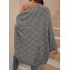 image:imageSidefeel Womens Crochet Oversized Cardigan Sweaters Spring Hollow Out Long Batwing Sleeve Summer Shrugs Lightweight SweaterDark Grey