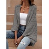 image:imageSidefeel Womens Crochet Oversized Cardigan Sweaters Spring Hollow Out Long Batwing Sleeve Summer Shrugs Lightweight SweaterDark Grey