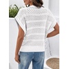 image:imageSidefeel Womens Crochet Tops for Women Cap Sleeve Knitted Summer Sweater Pullover Cute Beach Vacation ClothesWhite