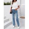 image:imageSidefeel Womens Crochet Tops for Women Cap Sleeve Knitted Summer Sweater Pullover Cute Beach Vacation ClothesWhite