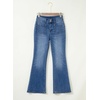 image:imageSidefeel Womens Flare Jeans High Waisted Wide Leg Stretchy Bell Bottom Front Pockets Denim PantsBlue