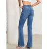 image:imageSidefeel Womens Flare Jeans High Waisted Wide Leg Stretchy Bell Bottom Front Pockets Denim PantsBlue