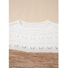 image:imageSidefeel Womens Oversized Sweaters Striped Crochet Boat Neck Hollow Out Lightweight Long Sleeve Knit Trendy Pullover TopsBrown