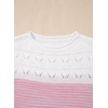 image:imageSidefeel Womens Oversized Sweaters Striped Crochet Boat Neck Hollow Out Lightweight Long Sleeve Knit Trendy Pullover TopsPink