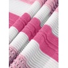 image:imageSidefeel Womens Oversized Sweaters Striped Crochet Boat Neck Hollow Out Lightweight Long Sleeve Knit Trendy Pullover TopsPink