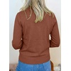 image:imageSidefeel Womens Pullover Sweaters Ruffle Long Sleeve Mock Neck Casual Knit Jumper TopsTawny