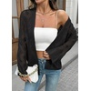 image:imageSidefeel Womens Summer Cardigan Sweaters Long Sleeve Open Front Crochet See Through Lightweight Kimonos Boho Beach Cover UpsBlack