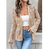image:imageSidefeel Womens Summer Cardigan Sweaters Long Sleeve Open Front Crochet See Through Lightweight Kimonos Boho Beach Cover UpsKhaki