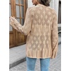 image:imageSidefeel Womens Summer Cardigan Sweaters Long Sleeve Open Front Crochet See Through Lightweight Kimonos Boho Beach Cover UpsKhaki