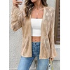 image:imageSidefeel Womens Summer Cardigan Sweaters Long Sleeve Open Front Crochet See Through Lightweight Kimonos Boho Beach Cover UpsKhaki