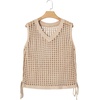 image:imageSidefeel Womens Summer Crochet Tank Tops V Neck Hollow Out Knit Sleeveless Beach Cover Ups TopSmoke Gray