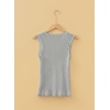 image:imageSidefeel Womens Tank Tops Casual Summer Sleeveless Crew Neck Ribbed Knit Trendy Ruffle Hem Slim Fitted Sweaters TopGrey