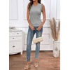 image:imageSidefeel Womens Tank Tops Casual Summer Sleeveless Crew Neck Ribbed Knit Trendy Ruffle Hem Slim Fitted Sweaters TopGrey