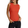 image:imageSidefeel Womens Tank Tops Casual Summer Sleeveless Crew Neck Ribbed Knit Trendy Ruffle Hem Slim Fitted Sweaters TopOrange