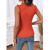 image:imageSidefeel Womens Tank Tops Casual Summer Sleeveless Crew Neck Ribbed Knit Trendy Ruffle Hem Slim Fitted Sweaters TopOrange