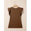 image:imageSidefeel Womens V Neck Summer Tops Ruffle Sleeveless Slim Fit T Shirts Casual Blouses 2026Coffee
