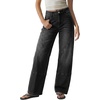 image:imageSidefeel Womens Wide Leg Jeans High Waisted Stretchy Patchwork Baggy Loose Denim Pants with PocketsBlack