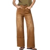 image:imageSidefeel Womens Wide Leg Jeans High Waisted Stretchy Patchwork Baggy Loose Denim Pants with PocketsBrown