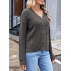 image:imageSidefeel Cardigan Sweaters for Women Long Sleeve Wrap V Neck Double Breasted Cable Knit Oversized Chunky Sweater CoatDark Grey