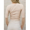 image:imageSidefeel Long Sleeve Shirts for Women Crewneck Ribbed Knit Raw Hem Raglan Tops Casual Slim Fitted Basic TeesApricot