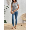 image:imageSidefeel Summer Tops for Women 2026 Cap Sleeve Ribbed Button Down Crewneck Slim Fitted Cute Going Out Tops Gray Small