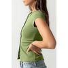 image:imageSidefeel Summer Tops for Women 2026 Cap Sleeve Ribbed Button Down Crewneck Slim Fitted Cute Going Out TopsGrass Green