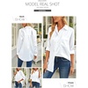 image:imageSidefeel Women Silk Long Sleeve Button Down Blouse Lady Shirt Casual Business Smooth Blouse Tops Small White