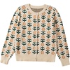 image:imageSidefeel Womens Button Down Cardigan Sweater Long Sleeve Cute Floral Printed Cropped Sweater CoatsApricot