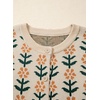 image:imageSidefeel Womens Button Down Cardigan Sweater Long Sleeve Cute Floral Printed Cropped Sweater CoatsApricot
