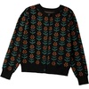 image:imageSidefeel Womens Button Down Cardigan Sweater Long Sleeve Cute Floral Printed Cropped Sweater CoatsBlack