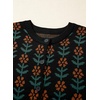 image:imageSidefeel Womens Button Down Cardigan Sweater Long Sleeve Cute Floral Printed Cropped Sweater CoatsBlack