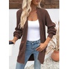 image:imageSidefeel Womens Cardigan Sweaters 2026 Long Sleeve Open Front Chevron Striped Fall Outfits Chunky Knit Sweaters CoatBrown