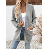 image:imageSidefeel Womens Cardigan Sweaters 2026 Long Sleeve Open Front Chevron Striped Fall Outfits Chunky Knit Sweaters CoatGray