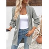 image:imageSidefeel Womens Cardigan Sweaters 2026 Long Sleeve Open Front Chevron Striped Fall Outfits Chunky Knit Sweaters CoatGray
