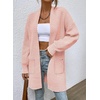 image:imageSidefeel Womens Cardigan Sweaters 2026 Long Sleeve Open Front Chevron Striped Fall Outfits Chunky Knit Sweaters CoatPink