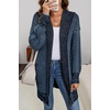 image:imageSidefeel Womens Fall Winter Hooded Cardigan Oversized Open Front Chunky Knit Plaid Sweaters Outwear Sky Blue XLarge
