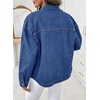 image:imageSidefeel Womens Jean Jacket Casual Long Sleeve Button Down Oversized Boyfriend Trendy Denim Jacket CoatBlue