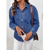 image:imageSidefeel Womens Jean Jacket Casual Long Sleeve Button Down Oversized Boyfriend Trendy Denim Jacket CoatBlue