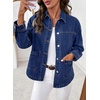 image:imageSidefeel Womens Jean Jacket Casual Long Sleeve Button Down Oversized Boyfriend Trendy Denim Jacket CoatDark Blue