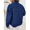 image:imageSidefeel Womens Jean Jacket Casual Long Sleeve Button Down Oversized Boyfriend Trendy Denim Jacket CoatDark Blue