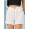 image:imageSidefeel Womens Jean Shorts High Waisted Stretchy Folded Hem Casual Trendy Patchwork Loose Fit Summer Denim ShortsCream White