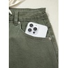 image:imageSidefeel Womens Jean Skirt High Waist Drawstring Stretchy Casual Summer Loose Fit Trendy Mini Denim Skirt with PocketsGreen